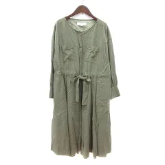 ザヴァージニア The Virgnia ワンピース ロング 長袖 38 M 緑 カーキ /MN