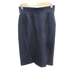 コムサデモード COMME CA DU MODE タイトスカート ひざ丈 ウール 紺 ネイビー /AU