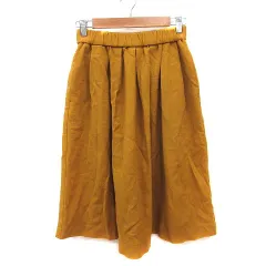 グリーンレーベルリラクシング ユナイテッドアローズ green label relaxing フレアスカート ミモレ ロング ウール 36 黄 マスタード /MS