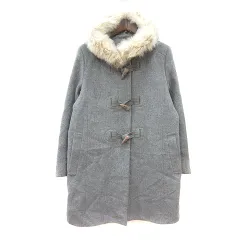 ナノユニバース nano universe ダッフルコート ロング 総裏地 フォックスファー ウール 36 S グレー /MN