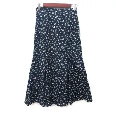 スローブ イエナ SLOBE IENA  マーメイドスカートマキシ 花柄 38 M 紺 ネイビー /YI
