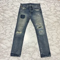 希少【DENIM&SUPPLY RALPH LAUREN デニム&サプライ ラルフローレン  【商品名】SLIM/ダメージ加工 パッチワーク/デニム パンツ