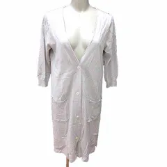 組曲 クミキョク KUMIKYOKU ロングカーディガン ニット Vネック 長袖 2 M ライトグレー /YK