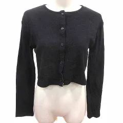ミスティック mystic カーディガン ニット ショート丈 長袖 F 黒 ブラック /YK