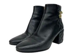 MICHAEL KORS (マイケルコース) レザー ショートブーツ ロゴチャーム SG21G 7M ブラック×ゴールド レディース/028