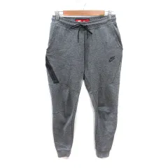 ナイキ NIKE ジョガーパンツ ワンポイント ウエストマーク S グレー 黒 ブラック /MS