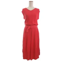 ジャスグリッティー JUSGLITTY 柄編み ゆるフレア ワンピース リブニット オレンジ 1 ■TC