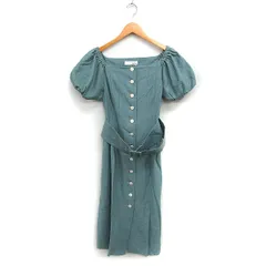 リリーブラウン Lily Brown タグ付き 前ボタン オフショルダー ワンピース ロング丈 無地 コットン 綿 F ミント 緑 /FT17