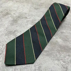 【ストライプ】レジメンタルストライプネクタイ　ビジネス向け　バイカラー　ネイビー　グリーン　紺色　緑