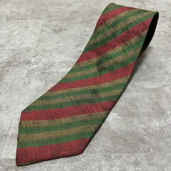 【ストライプ】光沢レジメンタルストライプネクタイ　ビジネス向け　マルチカラー　グリーン　レッド　ゴールド　緑　金色　赤