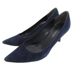 ファビオルスコーニ FABIO RUSCONI パンプス スエード ポインテッドトゥ 37 ネイビー 250819E 靴