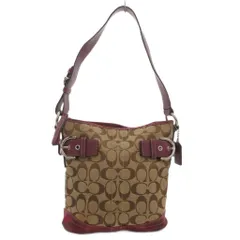 コーチ COACH ハンドバッグ シグネチャー スエードレザー ブラウン 茶 ピンク 3577 /FF