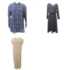 アーバンリサーチ URBAN RESEARCH 美品 3点 セット おまとめ ニット ベスト ワンピース チェックシャツ M～Lサイズ 紺 ネイビー ベージュ