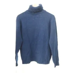 ナノユニバース nano universe 美品 タートルネック ニット セーター 長袖 Sサイズ 青 ブルー ■YHS2