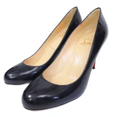 クリスチャンルブタン Christian louboutin パンプス エナメル パテント レザー ラウンドトゥ ハイヒール 36 約23cm 黒 ブラック ■MNK4 0117