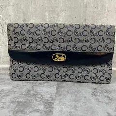 【CELINE】セカンドバッグ　マカダム　Cロゴ　馬車　金具　スナップボタン　グレー　ブラック　バイカラー　セリーヌ