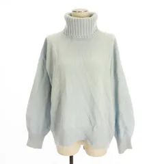 スピック&スパン Spick&Span ニット セーター 長袖 タートルネック プルオーバー ウール カシミヤミックス 水色 ライトブルー ■FF