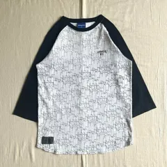 極希少　archive　アーカイブ　Lafayette　ラファイエット　CITY SURVIVAL　NYC胸ロゴ　総柄プリント　ラグランスリーブTシャツ　裾タグ　ベースボールシャツ　ホワイト×ブラック　XL　ストリート　Y2K　raglan sleeve-T