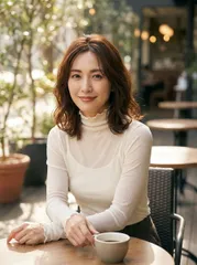 シアートップス 長袖 ハイネック メロウ フリル インナー レディース 重ね着 透け感 薄手 TRUBE