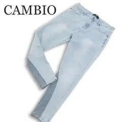 CAMBIO カンビオ USED加工★ ストレッチ リブ切替 サルエル ジョッパーズ デニム パンツ ジーンズ Sz.M メンズのサムネイル