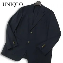 UNIQLO ユニクロ 通年 感動ブレザー 2WAYストレッチ テーラード ジャケット ブレザー 紺ブレ Sz.XL メンズ ネイビー 大きい