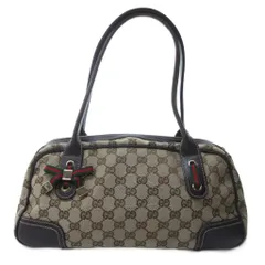 グッチ GUCCI シェリーライン プリンシー GGキャンバス ハンドバッグ ミニボストン 切替 レザー 161720 ベージュ ブラウン 系 IBO81 1206