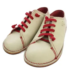 カンペール CAMPER スニーカー シューズ レザー 37 ベージュ 赤 /BM