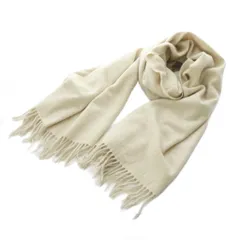 ジョシュアエリス JOSHUA ELLIS ストール 大判 マフラー カシミヤ カシミア アイボリー 無地 フリンジ シンプル /RI ■OS