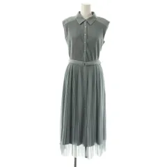 ジャスグリッティー JUSGLITTY プリーツワンピース ロング ノースリーブ 1 グレー /DF ■OS