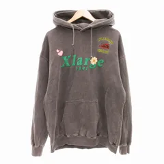 エクストララージ X-LARGE パーカー フーディー 袖プリント ロゴ刺繍 M グレー /JS