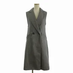 ザラ ZARA 美品 ノースリーブコート ロング丈 無地 フロントボタン グレー XS