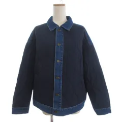 ニコアンド Niko and.. 美品 デニムキルトドッキングジャケット ブルゾン ナイロン 紺 青 ネイビー ブルー M ■OOM
