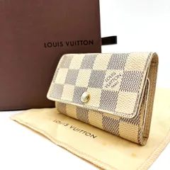 【良品】LOUIS VUITTON ルイヴィトン ダミエアズール ミュルティクレ 6連 キーリング キーケース ユニセックス 男女兼用 ベージュ