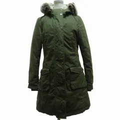 バブアー Barbour ファイバーダウンコート モッズコート ミリタリージャケット 切替 カーキ 緑系 34 約XS-Sサイズ 0612 IBO52のサムネイル