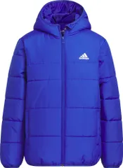 アディダス adidas U ESS パデッドジャケット キッズ ジュニア 中綿ジャケット アウター スポーツウェア フルジップ フード付き 防寒 保温 冬服 暖かい 上着 通学  HAX53 IL6074 セミルシッドBLU