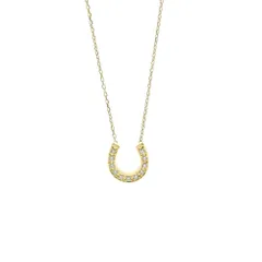 ヴァンドーム青山(Vendome Aoyama) K18イエローゴールド(K18YG) ダイヤモンド レディース,メンズ ファッション ペンダントネックレス (ゴールド) ホースシュー ダイヤモンド ネックレス  AGVN603240DI