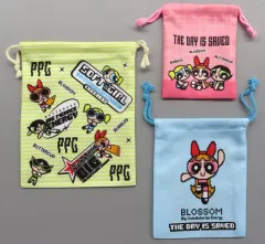 【中古】バッグ バターカップ＆バブルス＆ブロッサム ピクセルアート 3P巾着 「パワーパフガールズ」