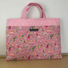 入園入学　りんりんのハンドメイド　レッスンバッグ　通園バッグ　絵本袋　キルティング　サーカス