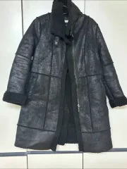 ブラック ムートン ロング コート