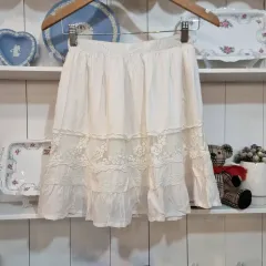 白レース ティアード スカート