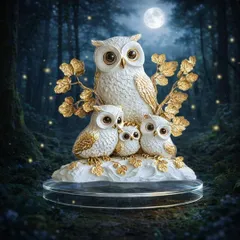 フクロウ アクリルスタンド オーナメント 幸運 縁起物 インテリア雑貨