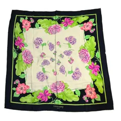  LEONARD レオナール シルク スクエア スカーフ 四角 90 x 90【RE345】