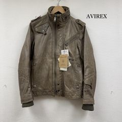ジッパー交換✫本革【AVIREX】シングルライダースジャケット✫カモフラ 