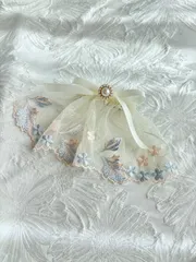 チュール刺繍レースのスカートバレッタ