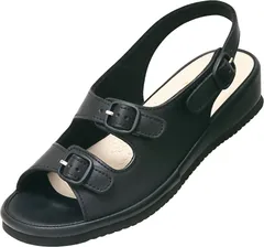 ピュアウォーカー pure walker ナースサンダル レディース 看護師 病院 ナースシューズ 衝撃分散 コンフォートサンダル 滑りにくい EVAソール 2E相当 靴 勤務 立ち仕事 フットウェア  PW7612 9 ブラック