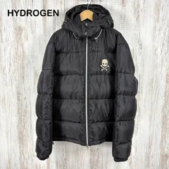 HYDROGEN ハイドロゲン スカル ドクロ 刺繍 ダブルジップアップ 2way ダウンジャケット ブラック