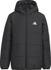 アディダス adidas U ESS パデッドジャケット キッズ ジュニア 中綿ジャケット アウター スポーツウェア フルジップ フード付き 防寒 保温 冬服 暖かい 上着 通学  HAX53 IL6073 ブラック