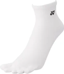 ヨネックス YONEX テニス メンズアンクルソックス 5本指 25-28cm 靴下 くつ下 エルゴファイブ 直角型 抗菌防臭 ソックス 高機能 部活 試合 チーム 練習 トレーニング 男性  19210 011 ホワイト