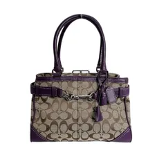 コーチ J0993 ハンドバッグ シグネチャー ハンドバッグ COACH パープル