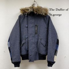 美品！The DUFFER ザダファー麻ニットダウンジャケット グレーS 